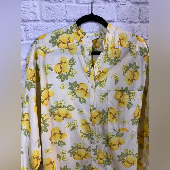 Out From Under Urban Outfitters Lemon Print Button-Up Blouse Size XS/S - Picture 2 of 7